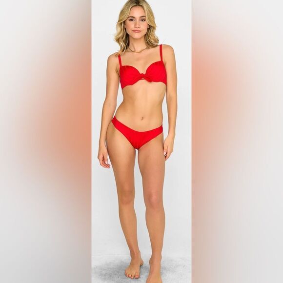 NWT Beach Bunny Women’s Gloria Red Skimpy Swim Bikini Bottom - Sue XL - Picture 2 of 11